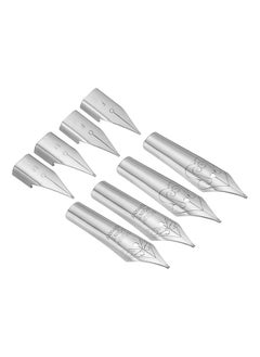 4 Size Line Width Fountain Pen Nib Replacement, 8 Pack 304 Stainless Steel Ink Dip Calligraphy Pen Nib For Drawing Writing, Silver