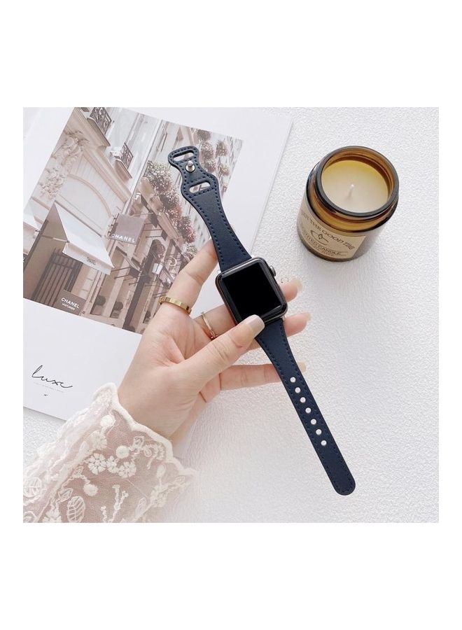 HuHa Small Waist 8-Shape Replacement Band For Apple Watch Series 7 41mm/6 u0026 SE u0026 5 u0026 4 40mm/3 u0026 2 u0026 1 38mm Blue - Image 1