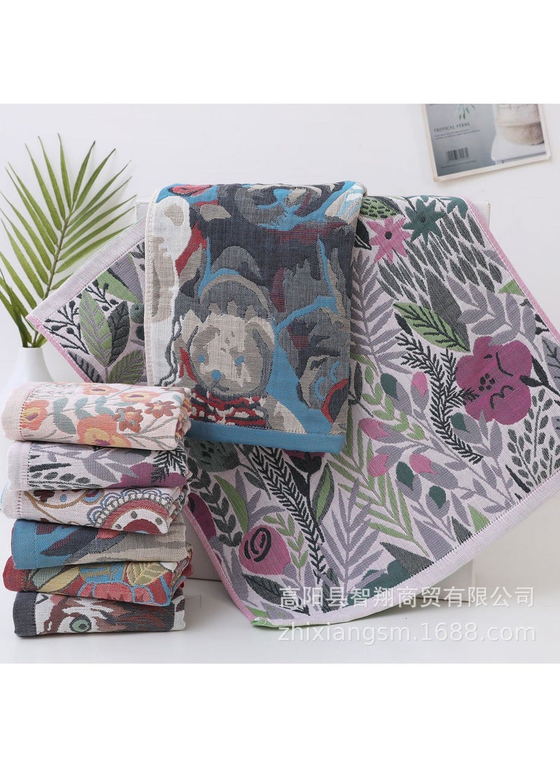Cartoon Floral Muslin Large Scarf Soft Absorbent One each of six styles 
