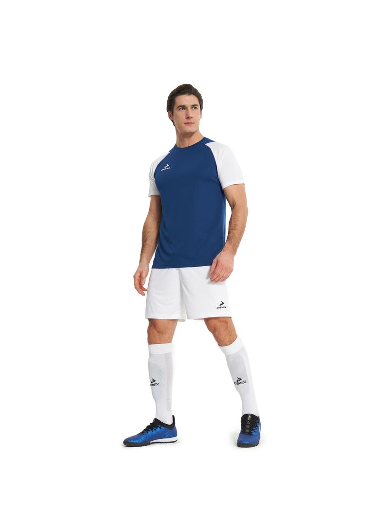Demix Men’s Soccer Shorts - Demix Matchday White Lightweight & Breathable Sports Shorts with Moisture-Wicking Fabric & Adjustable Fit - Image 4