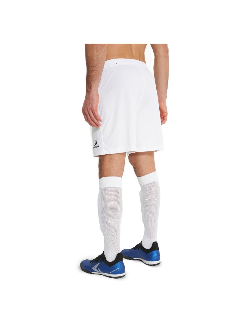 Demix Men’s Soccer Shorts - Demix Matchday White Lightweight & Breathable Sports Shorts with Moisture-Wicking Fabric & Adjustable Fit - Image 3