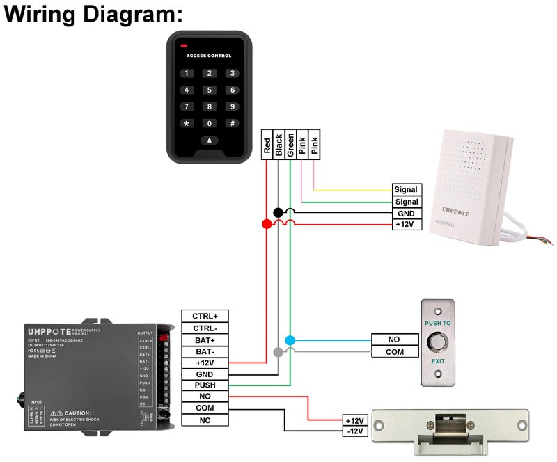 UHPPOTE 12VDC Wired Doorbell Chime for Access Control System - Image 5