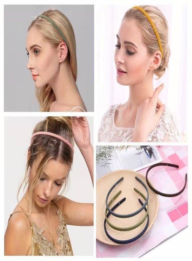 EPARTY مجموعة إي بارتي من 6 قطع من عصابات الرأس البلاستيكية الرقيقة للغاية والمزينة بأسنان للنساء والفتيات (متعددة الألوان) | حلقات شعر مانعة للانزلاق بتصميم سنابل القمح | عصابات شعر رفيعة بألوان زاهية لغسل الوجه والمدرسة والاستخدام اليومي - Image 2