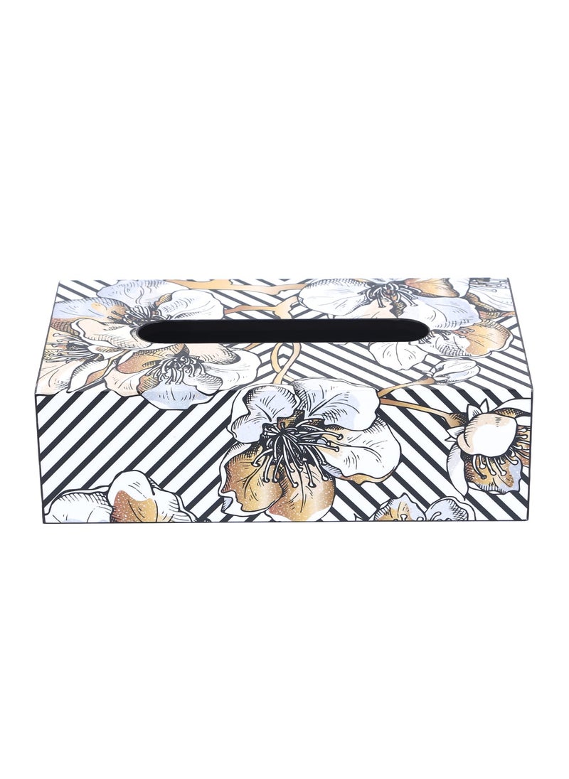 RF REINVENTION FACTORY Reinvention Factory Tissue Paper Box Holder 9 x 5 inch for Gifting Office Desks Cars Home Decor Dining Table Handcrafted Rectangular Napkin Holder Geometric Flower Tissue Paper Box  - Image 2