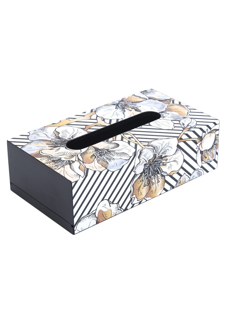 RF REINVENTION FACTORY Reinvention Factory Tissue Paper Box Holder 9 x 5 inch for Gifting Office Desks Cars Home Decor Dining Table Handcrafted Rectangular Napkin Holder Geometric Flower Tissue Paper Box  - Image 3