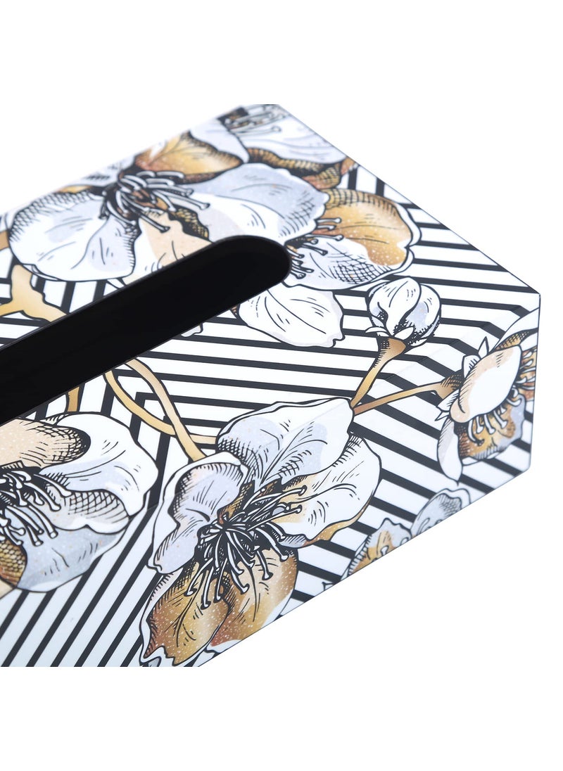 RF REINVENTION FACTORY Reinvention Factory Tissue Paper Box Holder 9 x 5 inch for Gifting Office Desks Cars Home Decor Dining Table Handcrafted Rectangular Napkin Holder Geometric Flower Tissue Paper Box  - Image 4