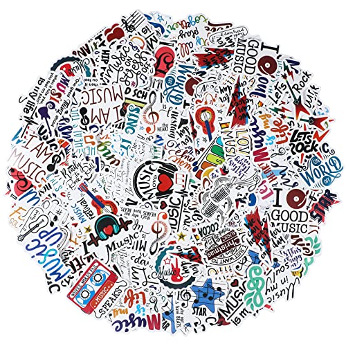 Chinco 300 Pcs Music Sticker Bulk for Kid Marching Band Sticker Musical Motivational Vinyl Waterproof Decal for Water Bottle Laptop Wall Scrapbook Skateboard Music Party Favor Class Xmas Teacher Gift Student - Image 1