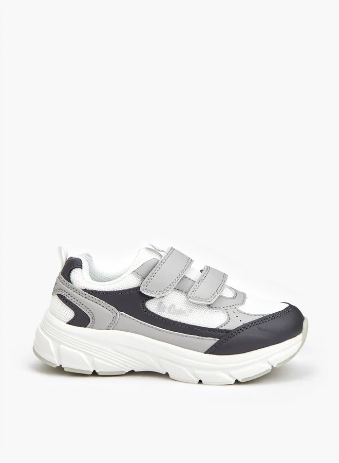 Lee Cooper Boys' Panelled Sneakers with Hook and Loop Closure