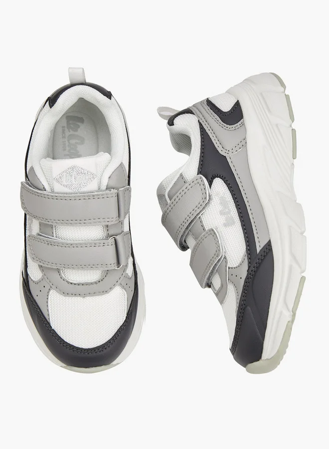 Lee Cooper Boys' Panelled Sneakers with Hook and Loop Closure