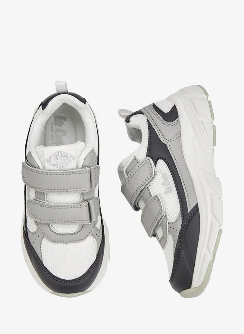 Lee Cooper Boys' Panelled Sneakers with Hook and Loop Closure