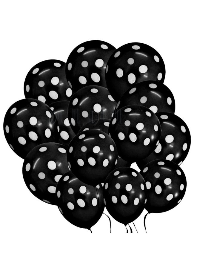 مجموعة بالونات DUL DUL السوداء المنقطة من 25 قطعة - بالونات حفلات - بالونات لاتكس سوداء مقاس 12 بوصة لتزيين أعياد الميلاد/الحفلات، ديكور حفلات استقبال المولود، بالونات حفلات ذات طابع خاص (منقط أسود، 25) اجعل مناسبتك تتألق