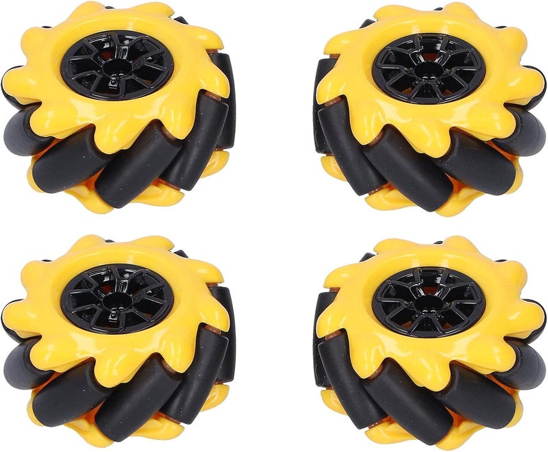 Hyuduo Mecanum Wheel, Smart Robot Car Parts, Robot Wheel Accessories OmniDirectional Wheel, DIY Toy Components, 48mm ABS Rubber((2 Pairs)) - Image 2