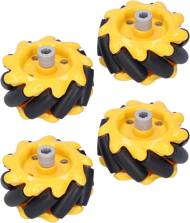 Hyuduo Mecanum Wheel, Smart Robot Car Parts, Robot Wheel Accessories OmniDirectional Wheel, DIY Toy Components, 48mm ABS Rubber((2 Pairs)) - Image 5
