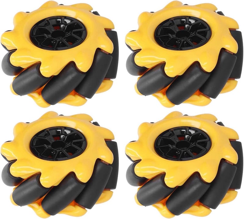 Hyuduo Mecanum Wheel, Smart Robot Car Parts, Robot Wheel Accessories OmniDirectional Wheel, DIY Toy Components, 48mm ABS Rubber((2 Pairs)) - Image 1