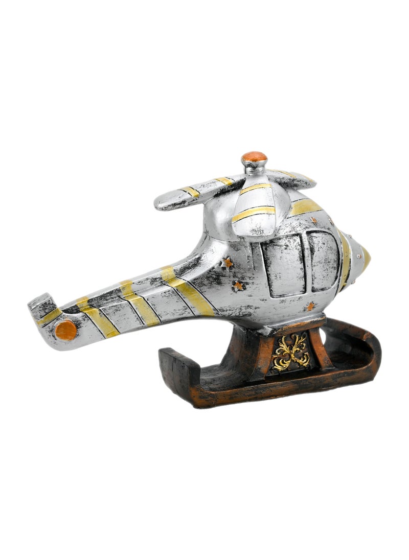 Generic - Helicopter Design Wall Clock Sculpture, Medium Decorative Wall Clock, Collections Figurines, Hand Painted Resin Wall Clock, Hand Painted, Realistic Clock Features, Easy To Read Time - Multicolor - Image 1