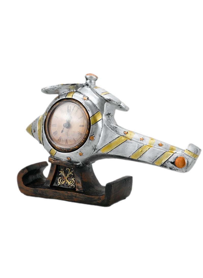 Generic - Helicopter Design Wall Clock Sculpture, Medium Decorative Wall Clock, Collections Figurines, Hand Painted Resin Wall Clock, Hand Painted, Realistic Clock Features, Easy To Read Time - Multicolor - Image 1