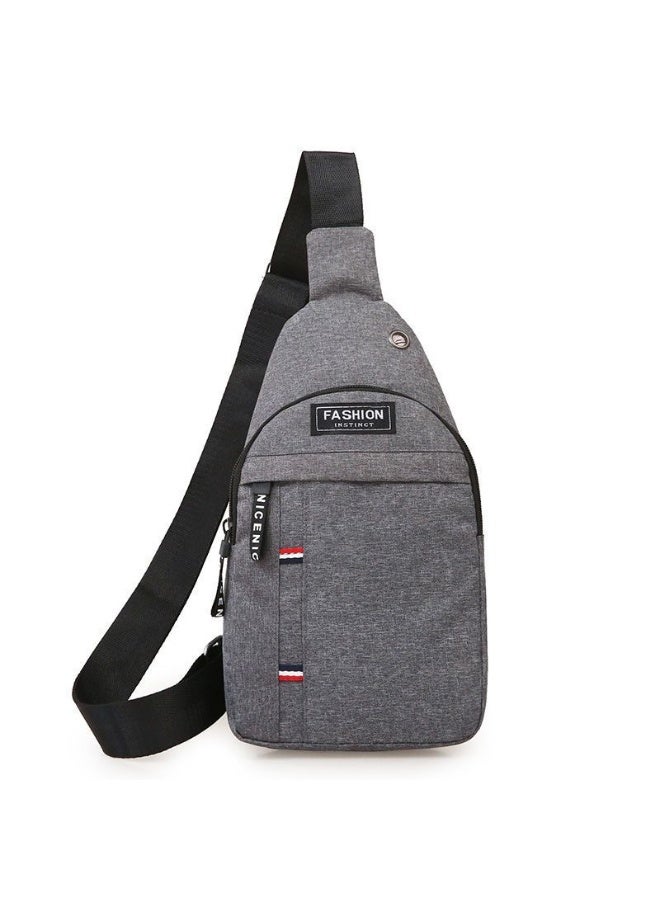 FANGFANGOTD Lightweight Canvas Sling Backpack for Men, Small Crossbody Chest Bag with Headphone Port & Adjustable Strap - Trendy Waist Bag for Travel, Work, Leisure | Men's Accessories - Image 1