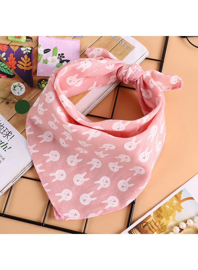 Of The New Small Square Scarf Children's Small Scarf Turban Trendy Men And Women's Treasure Cotton Printed Plaid Scarf