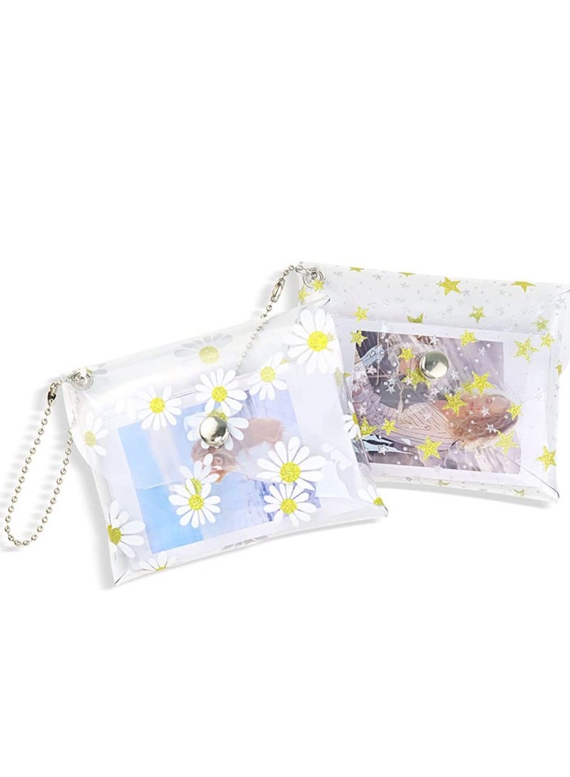 SYOSI Photo Storage Bag for Fujifilm Instax Mini 11, Camera Square Photo Wallet Envelope Bag Accessories Storage Holster Star Daisy (2PCS) - Image 1