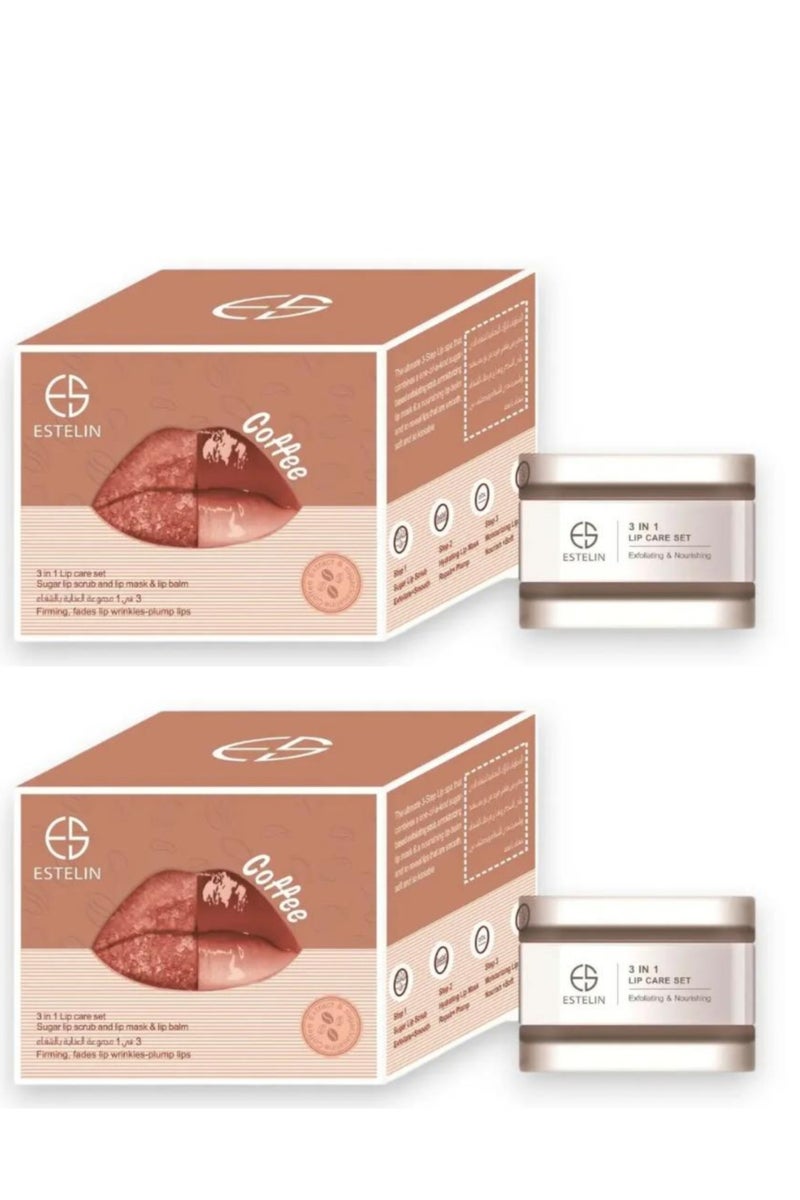 ESTELIN Two Pcs Coffee 3 in 1 lip care set 5g + 5g