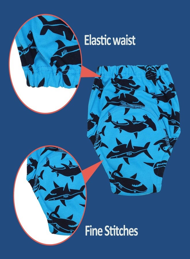 MooMoo Baby 6 Packs Cotton Training Pants Reusable Toddler Potty Training Underwear for Boy and Girl Dinosaur-6T Blue - Image 5