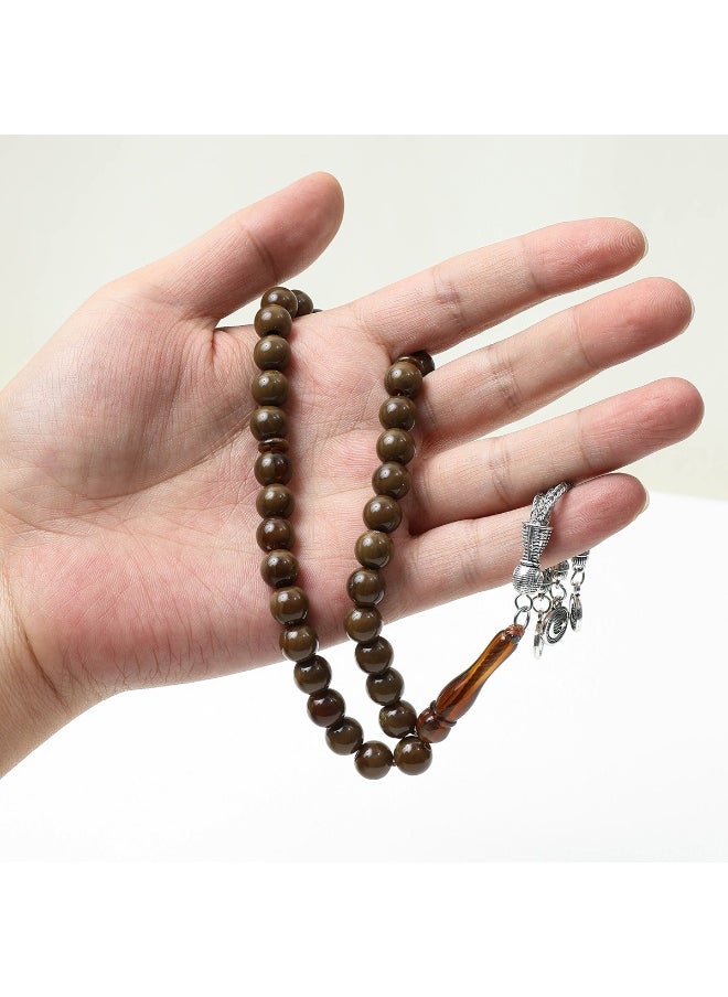 NIBEMINENT 33 Muslim Prayer Beads Light Brown/10mm  - Image 1