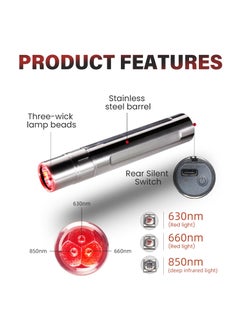 SYOSI Red Light Therapy Device for Dogs - Near Infrared Light Therapy for Body, Joints, & Muscles Pain Relief, Portable LED Device with 630nm, 660nm, and 850nm Red Light, Rechargeable and Easy to Use  - Image 3