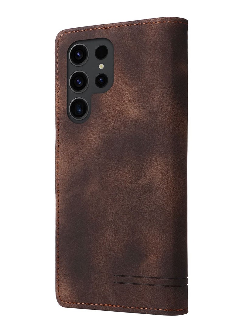 Suteni Flip Cover Hidden Card Slots Leather Phone Case for Samsung - Image 2