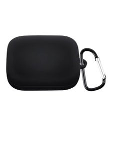 Silicone Case Compatible with Realme Buds Air 3S Earbuds, Soft Silicone Protective Case Cover, Shockproof Sleeve with Carabiner (Black)