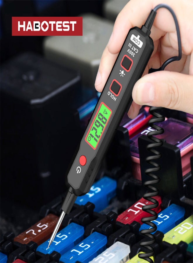 HABOTEST HABOTEST Car Voltage Detector Automotive Circuit Tester 0.8V-100V Automobile Fault Maintenance Circuit Test Pen LCD Digital Display with Portable PU Extended Spring Wire - Image 4