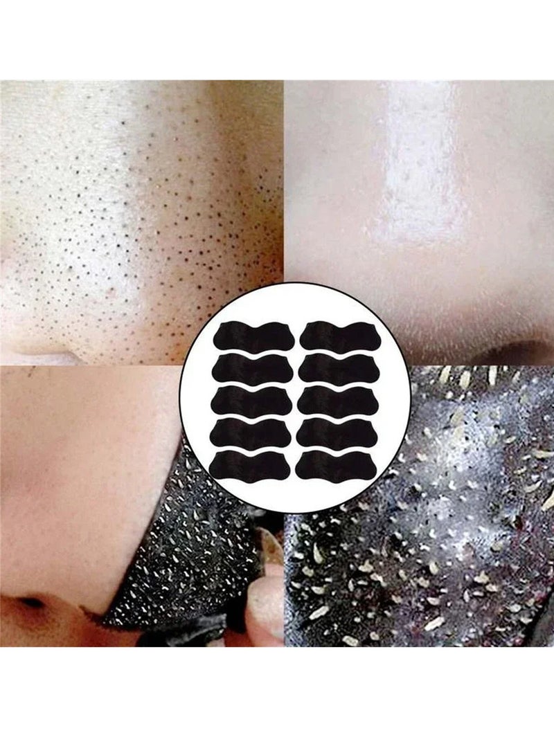 إسكدنيا 50 قطعة من شرائط قناع المسام للرؤوس السوداء وحب الشباب، مزيل الرؤوس السوداء للوجه، شرائط الأنف الفحمية الطبيعية لتنظيف المسام، للجنسين، للرؤوس السوداء الدهنية وإزالة حب الشباب (أسود) - Image 3