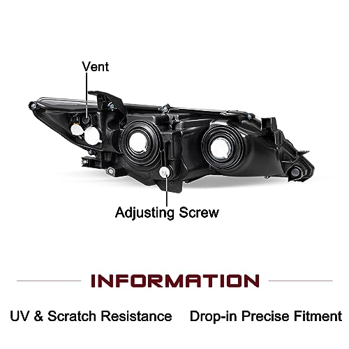 JSBOYAT Fit for 2012 2013 2014 Toyota Camry Headlight Assembly SELLEXLEHybrid Projector Headlamp Driver Passenger SideChrome Housing Amber Reflector - Image 5