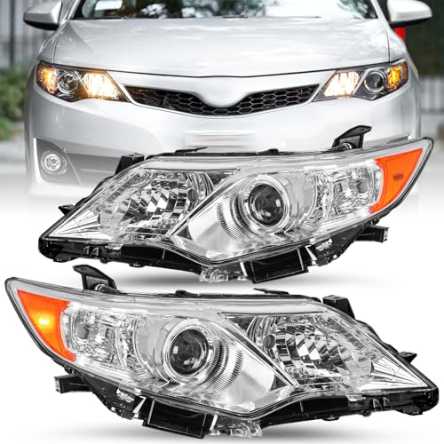 JSBOYAT Fit for 2012 2013 2014 Toyota Camry Headlight Assembly SELLEXLEHybrid Projector Headlamp Driver Passenger SideChrome Housing Amber Reflector - Image 1