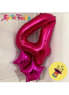 Atpata Funky Atpata Funky Pink Number Foil Balloons for Numeric Milestone Parties (40 INCH, 4)  - Image 2