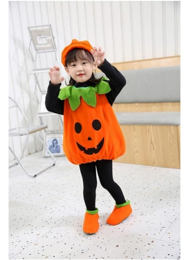 Generic - Toddler Baby Pumpkin Costume Set Kids Girl Boy Infant Pumpkin Cosplay Outfit Costumes with Pumpkins Hat - Image 1