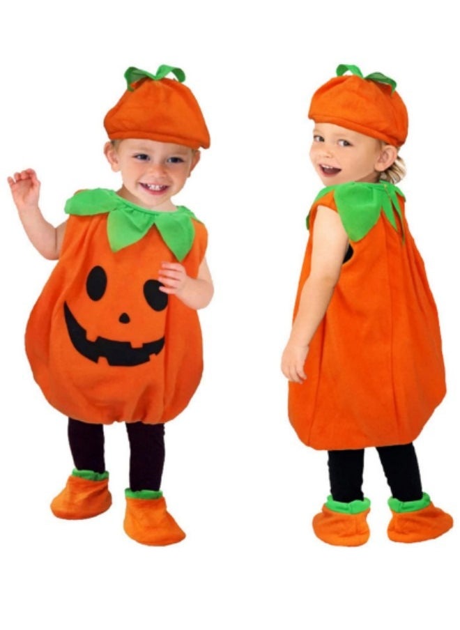 Generic - Toddler Baby Pumpkin Costume Set Kids Girl Boy Infant Pumpkin Cosplay Outfit Costumes with Pumpkins Hat - Image 1