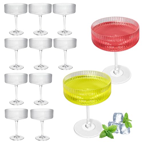 CHLJAR 10OZ Plastic Martini Glasses, Set Of 12 - Shatterproof&Reusable Cocktail Glasses With Classic Design, Perfect For Home Use, Weddings, Parties&Outdoor Gatherings, Ideal For Martini, Champagne&More - Image 1