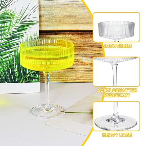 CHLJAR 10OZ Plastic Martini Glasses, Set Of 12 - Shatterproof&Reusable Cocktail Glasses With Classic Design, Perfect For Home Use, Weddings, Parties&Outdoor Gatherings, Ideal For Martini, Champagne&More - Image 4