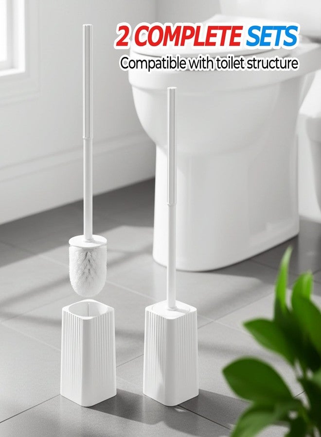 FORASTO 2Pack Toilet Bowl Brush and Holder Set - Toilet Scrubber Brush,Cleaning Brush,Bathroom Decor,Household Essentials,Cleaning Supplies,Home Essentials,White - Image 5