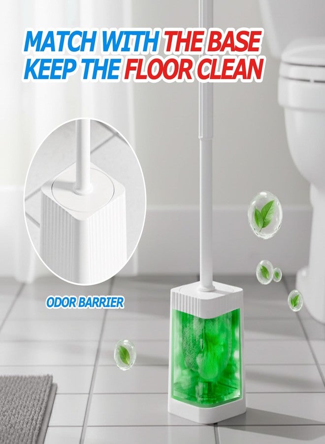 FORASTO 2Pack Toilet Bowl Brush and Holder Set - Toilet Scrubber Brush,Cleaning Brush,Bathroom Decor,Household Essentials,Cleaning Supplies,Home Essentials,White - Image 2