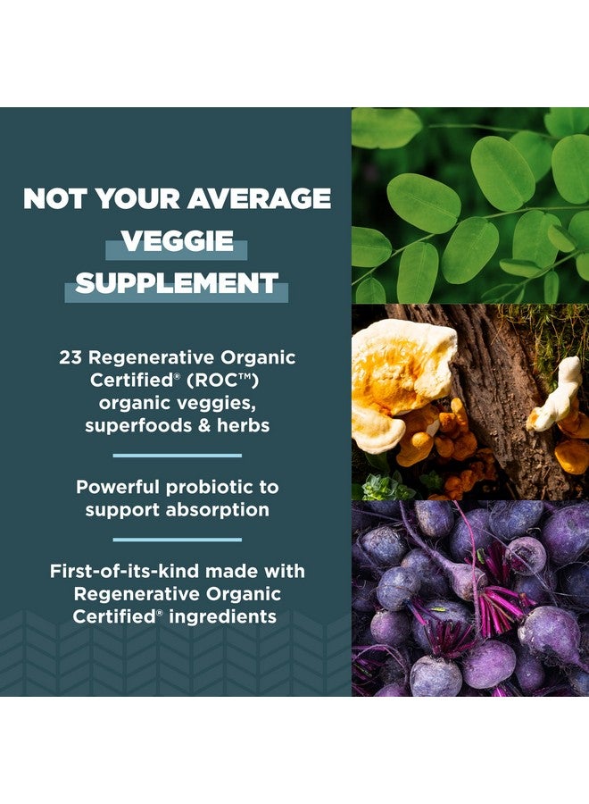 Ancient Nutrition Regenerative Organic Certified SuperVeggies Capsules, Supports Gut and Immune System Health, Made with Probiotics, Kale, Broccoli, and Spinach, 60 Count - Image 4