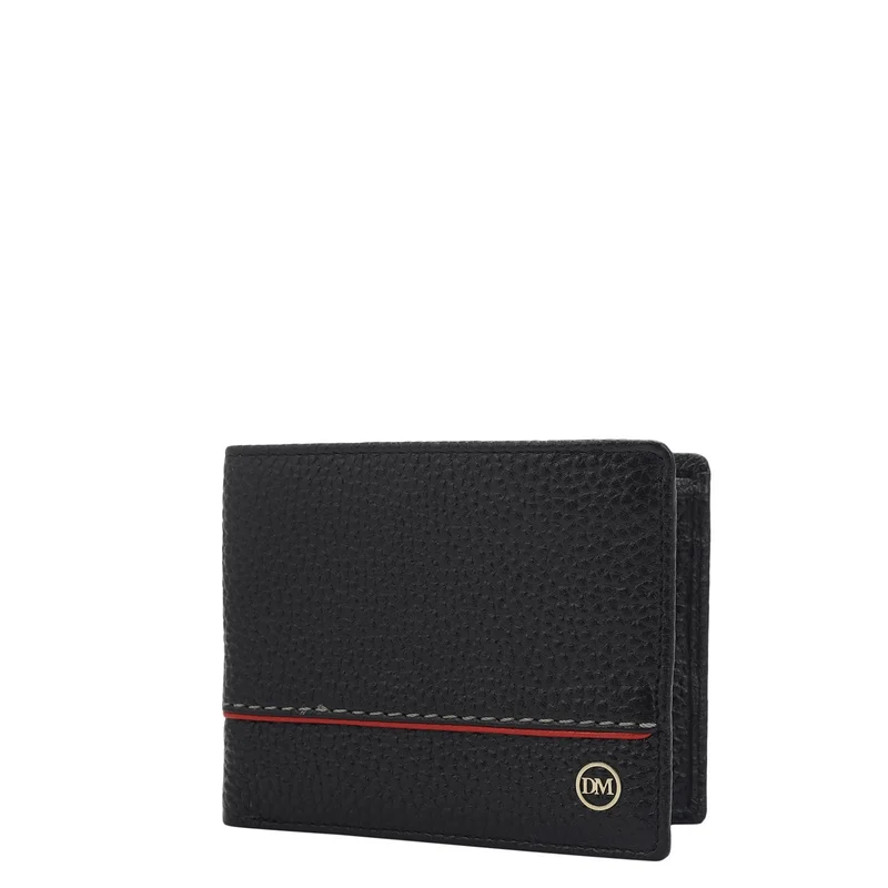 Da Milano black Black Bifold Leather Mens Wallet for Men | Best Price UAE