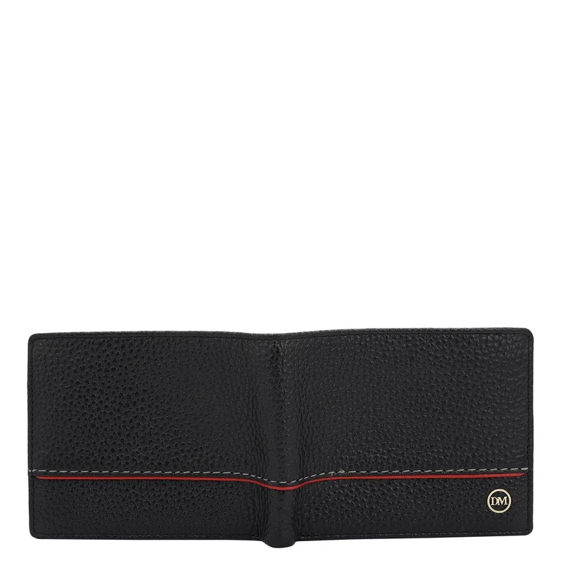 Da Milano black Black Bifold Leather Mens Wallet for Men | Best Price UAE