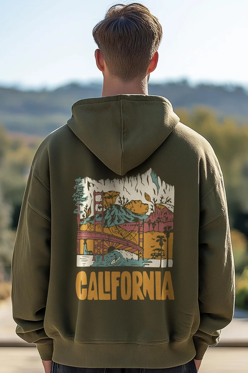 NOBERO  Oversized Hoodies for Men | Olive Green Cotton Fleece for Men | Best Price UAE