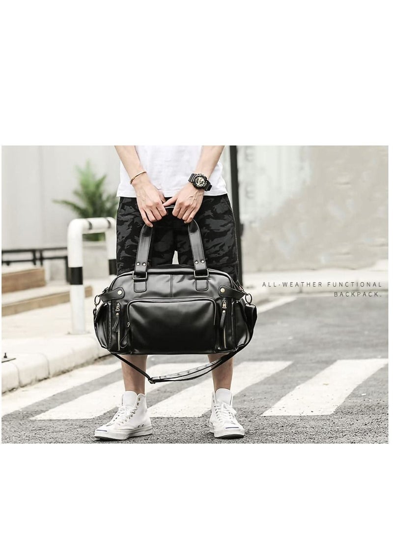 Y&D - Leather Duffel Bag Full Grain Travel Weekend Gym - Image 1