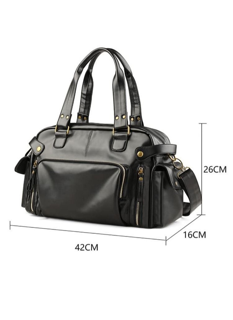 Y&D - Leather Duffel Bag Full Grain Travel Weekend Gym - Image 1