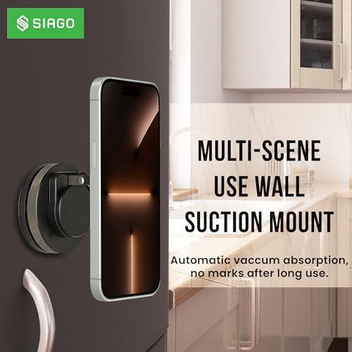 SIAGO SIA394 360° Vacuum Magnetic Phone Holder | Universal Magnetic Car Mount | Strong Suction Cup Mobile Stand for Car, Gym, Mirror, Shower | Compatible with All Smartphones - Image 4