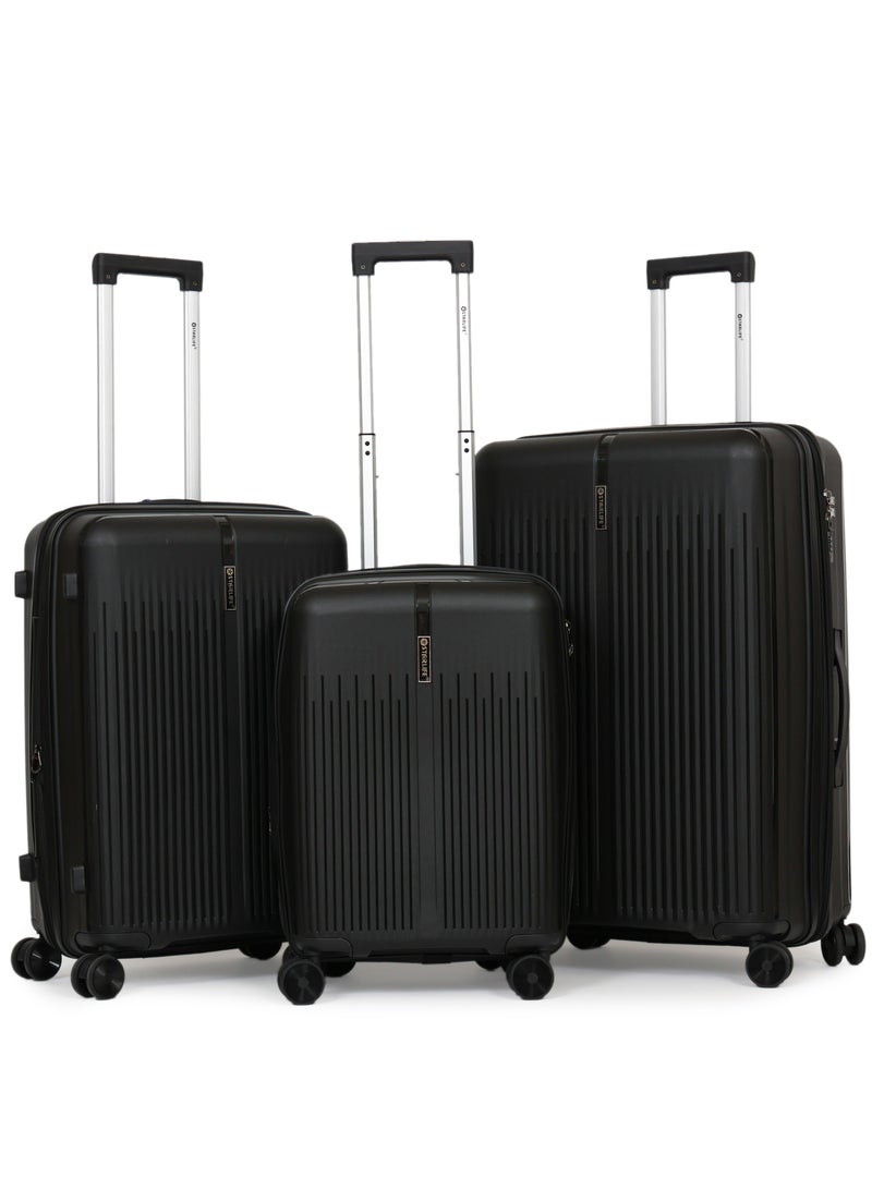 ستار لايف مجموعة الأمتعة 3 قطع PP حقيبة جانبية صلبة 360 درجة عجلات دوارة مجموعة حقائب سفر ترولي مع قفل TSA 20/24/28 بوصة - Image 1