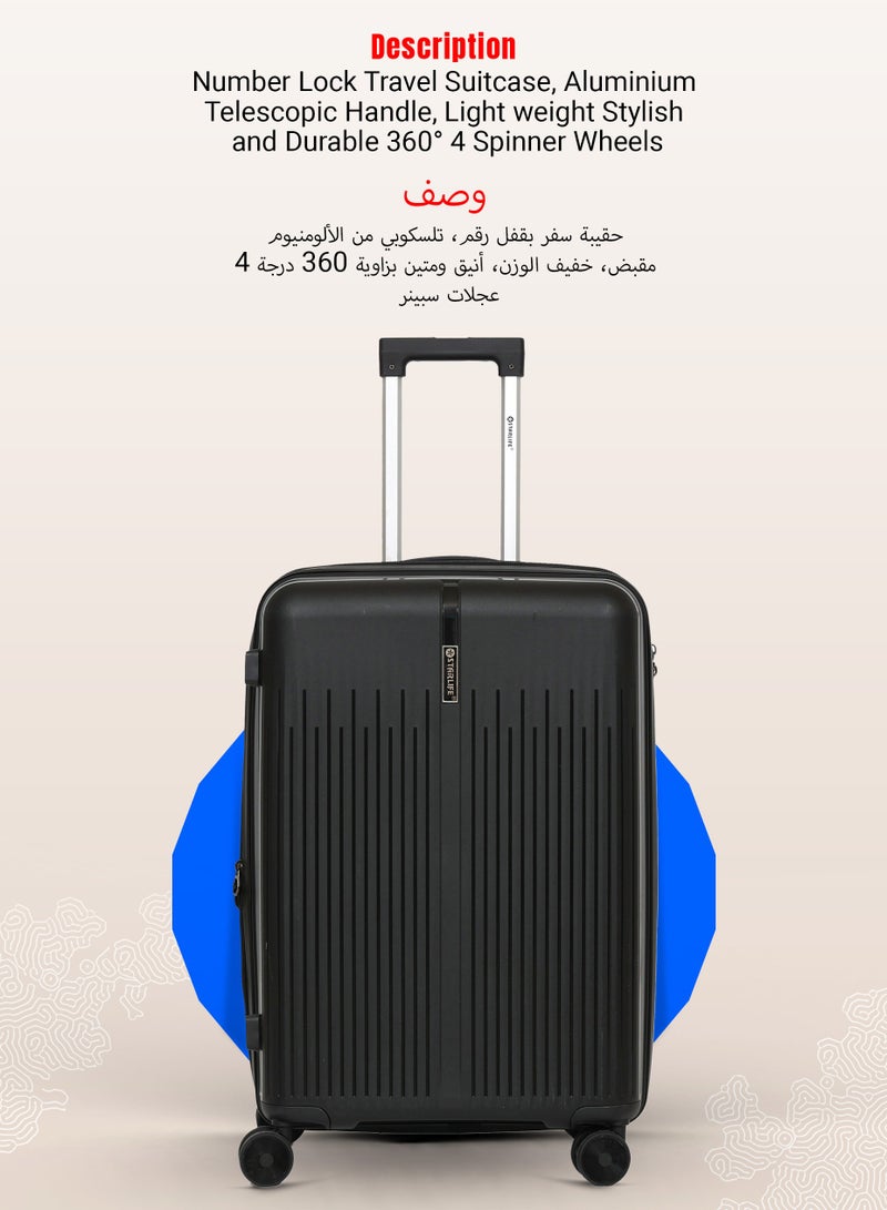 ستار لايف مجموعة الأمتعة 3 قطع PP حقيبة جانبية صلبة 360 درجة عجلات دوارة مجموعة حقائب سفر ترولي مع قفل TSA 20/24/28 بوصة - Image 5