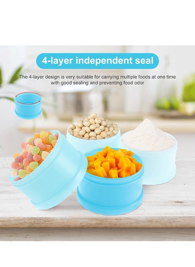 2 PCS 4 Layers Sakura Baby Milk Formula Dispenser & Container Box for Travel (Blue) - Image 2